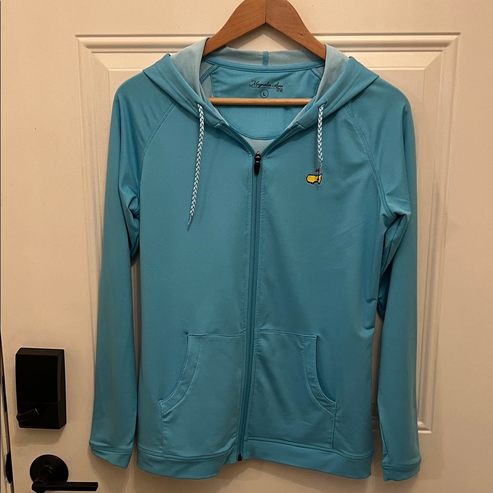 Magnolia Lane Augusta Light Blue Tech 50 UPF full zip -Up Hoodie